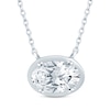 Thumbnail Image 1 of KAY Lab-Grown Diamonds Oval-Cut Sideways Solitaire Necklace 1/2 ct tw 14K White Gold 18&quot;