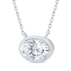 Thumbnail Image 2 of KAY Lab-Grown Diamonds Oval-Cut Sideways Solitaire Necklace 1/2 ct tw 14K White Gold 18&quot;