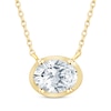 Thumbnail Image 0 of Lab-Created Diamonds by KAY Oval-Cut Sideways Solitaire Necklace 1/3 ct tw 14K Yellow Gold 18"
