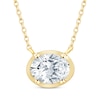 Thumbnail Image 1 of KAY Lab-Grown Diamonds Oval-Cut Sideways Solitaire Necklace 1/3 ct tw 14K Yellow Gold 18&quot;