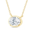 Thumbnail Image 1 of Lab-Created Diamonds by KAY Oval-Cut Sideways Solitaire Necklace 1/3 ct tw 14K Yellow Gold 18"