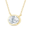 Thumbnail Image 2 of KAY Lab-Grown Diamonds Oval-Cut Sideways Solitaire Necklace 1/3 ct tw 14K Yellow Gold 18&quot;