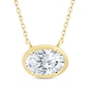 Thumbnail Image 1 of KAY Lab-Grown Diamonds Oval-Cut Sideways Solitaire Necklace 1/2 ct tw 14K Yellow Gold 18&quot;