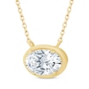 Thumbnail Image 2 of KAY Lab-Grown Diamonds Oval-Cut Sideways Solitaire Necklace 1/2 ct tw 14K Yellow Gold 18&quot;