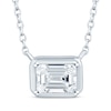 Thumbnail Image 0 of Lab-Created Diamonds by KAY Emerald-Cut Sideways Solitaire Necklace 1/3 ct tw 14K White Gold 18"