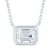 Thumbnail Image 1 of KAY Lab-Grown Diamonds Emerald-Cut Sideways Solitaire Necklace 1/3 ct tw 14K White Gold 18&quot;