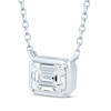 Thumbnail Image 1 of Lab-Created Diamonds by KAY Emerald-Cut Sideways Solitaire Necklace 1/3 ct tw 14K White Gold 18"