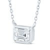 Thumbnail Image 2 of KAY Lab-Grown Diamonds Emerald-Cut Sideways Solitaire Necklace 1/3 ct tw 14K White Gold 18&quot;