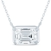 Thumbnail Image 0 of Lab-Created Diamonds by KAY Emerald-Cut Sideways Solitaire Necklace 1/2 ct tw 14K White Gold 18"