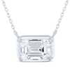 Thumbnail Image 1 of KAY Lab-Grown Diamonds Emerald-Cut Sideways Solitaire Necklace 1/2 ct tw 14K White Gold 18&quot;