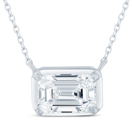 KAY Lab-Grown Diamonds Emerald-Cut Sideways Solitaire Necklace 1/2 ct tw 14K White Gold 18"