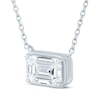 Thumbnail Image 1 of Lab-Created Diamonds by KAY Emerald-Cut Sideways Solitaire Necklace 1/2 ct tw 14K White Gold 18"