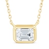 Thumbnail Image 1 of KAY Lab-Grown Diamonds Emerald-Cut Sideways Solitaire Necklace 1/3 ct tw 14K Yellow Gold 18&quot;