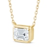 Thumbnail Image 1 of Lab-Created Diamonds by KAY Emerald-Cut Sideways Solitaire Necklace 1/3 ct tw 14K Yellow Gold 18"