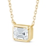 Thumbnail Image 2 of KAY Lab-Grown Diamonds Emerald-Cut Sideways Solitaire Necklace 1/3 ct tw 14K Yellow Gold 18&quot;