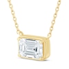 Thumbnail Image 2 of KAY Lab-Grown Diamonds Emerald-Cut Sideways Solitaire Necklace 1/2 ct tw 14K Yellow Gold 18"
