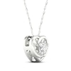 Thumbnail Image 2 of Round-Cut Diamond Solitaire Heart Frame Necklace 1/8 ct tw 10K White Gold 18&quot; (J/I3)