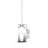 Thumbnail Image 3 of Round-Cut Diamond Solitaire Heart Frame Necklace 1/8 ct tw 10K White Gold 18&quot; (J/I3)