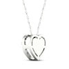 Thumbnail Image 4 of Round-Cut Diamond Solitaire Heart Frame Necklace 1/8 ct tw 10K White Gold 18&quot; (J/I3)