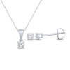 Thumbnail Image 1 of Round-Cut Diamond Solitaire Necklace & Earrings Gift Set 1/4 ct tw 14K White Gold (I/I2)
