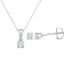 Thumbnail Image 0 of Round-Cut Diamond Solitaire Necklace & Earrings Gift Set 1/4 ct tw 14K White Gold (I/I2)