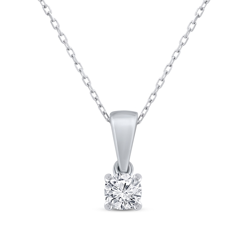 Main Image 2 of Round-Cut Diamond Solitaire Necklace & Earrings Gift Set 1/4 ct tw 14K White Gold (I/I2)