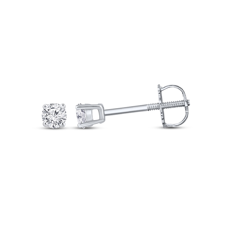 Main Image 3 of Round-Cut Diamond Solitaire Necklace & Earrings Gift Set 1/4 ct tw 14K White Gold (I/I2)