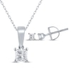 Thumbnail Image 0 of Princess-Cut Diamond Solitaire Necklace & Earrings Gift Set 1/4 ct tw 14K White Gold (I/I2)