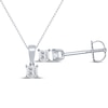 Thumbnail Image 1 of Princess-Cut Diamond Solitaire Necklace & Earrings Gift Set 1/4 ct tw 14K White Gold (I/I2)