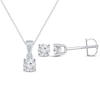 Thumbnail Image 1 of Round-Cut Diamond Solitaire Necklace & Earrings Gift Set 1/2 ct tw 14K White Gold (I/I2)