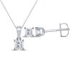 Thumbnail Image 1 of Princess-Cut Diamond Solitaire Necklace & Earrings Gift Set 1/2 ct tw 14K White Gold (I/I2)