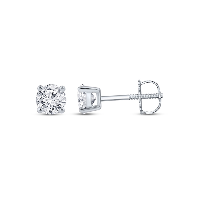 Main Image 3 of Round-Cut Diamond Solitaire Necklace & Earrings Gift Set 1 ct tw 14K White Gold (I/I2)