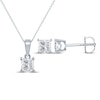 Thumbnail Image 1 of Princess-Cut Diamond Solitaire Necklace & Earrings Gift Set 1 ct tw 14K White Gold (I/I2)