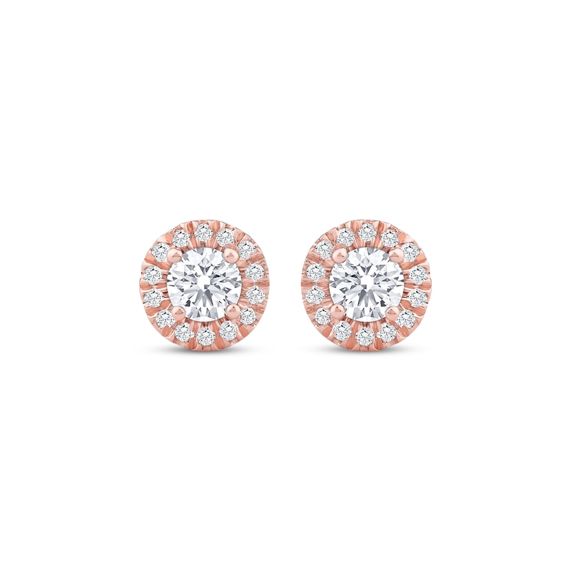 Main Image 2 of KAY Lab-Grown Diamonds Stud Earrings 1 ct tw 14K Rose Gold (F/SI2)