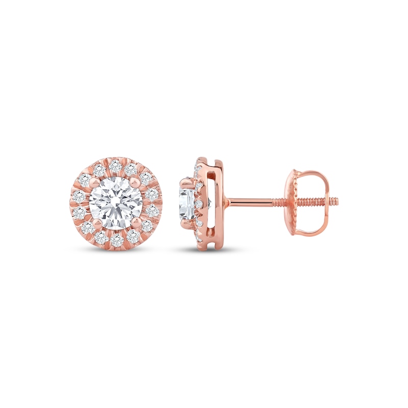 Main Image 3 of KAY Lab-Grown Diamonds Stud Earrings 1 ct tw 14K Rose Gold (F/SI2)