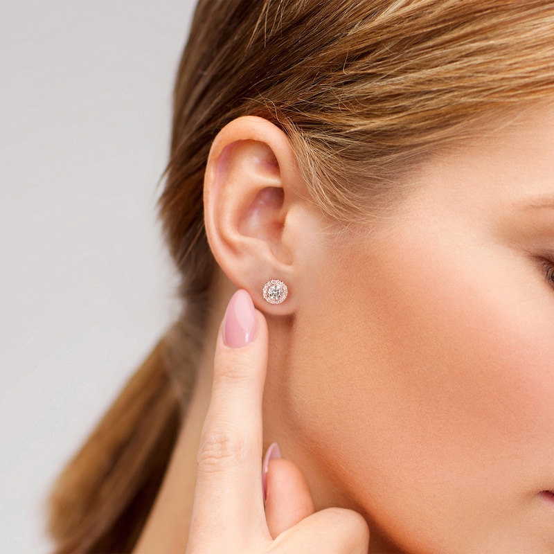 Main Image 4 of KAY Lab-Grown Diamonds Stud Earrings 1 ct tw 14K Rose Gold (F/SI2)