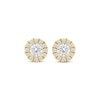 Thumbnail Image 2 of KAY Lab-Grown Diamonds Halo Stud Earrings 1/2 ct tw 14K Yellow Gold (F/SI2)