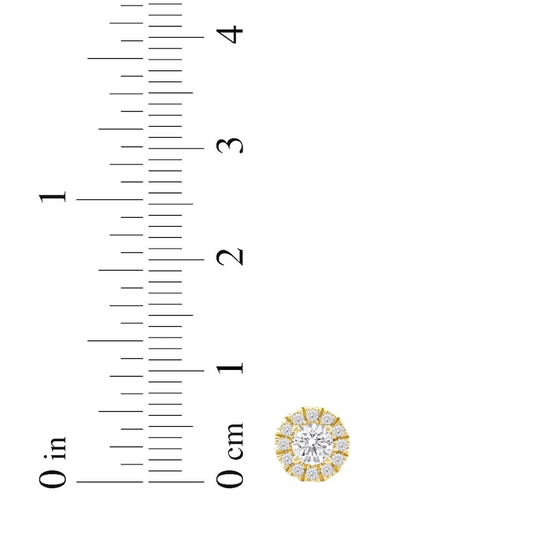 Main Image 5 of KAY Lab-Grown Diamonds Halo Stud Earrings 1/2 ct tw 14K Yellow Gold (F/SI2)