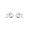 Thumbnail Image 1 of Toi et Moi Princess-Cut & Pear-Shaped Stud Earrings 1 ct tw 14K Yellow Gold