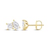 Thumbnail Image 2 of Toi et Moi Princess-Cut & Pear-Shaped Stud Earrings 1 ct tw 14K Yellow Gold