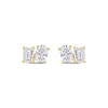 Thumbnail Image 1 of Toi et Moi Emerald & Oval-Cut Stud Earrings 1 ct tw 14K Yellow Gold