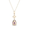 Thumbnail Image 3 of Pear-Shaped Natural Amethyst & Diamond Drop Necklace 1/10 ct tw 10K Yellow Gold 18&quot;
