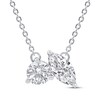 Thumbnail Image 0 of Toi et Moi Round & Marquise-Cut Necklace 1/2 ct tw 14K White Gold 18"