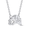 Thumbnail Image 1 of Toi et Moi Round & Marquise-Cut Necklace 1/2 ct tw 14K White Gold 18"