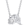 Thumbnail Image 2 of Toi et Moi Lab-Grown Diamond Round & Marquise-Cut Necklace 1/2 ct tw 14K White Gold 18&quot;