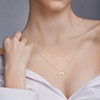 Thumbnail Image 2 of Toi et Moi Round & Marquise-Cut Necklace 1/2 ct tw 14K White Gold 18"