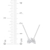 Thumbnail Image 3 of Toi et Moi Round & Marquise-Cut Necklace 1/2 ct tw 14K White Gold 18"
