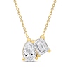 Thumbnail Image 0 of Toi et Moi Emerald-Cut & Pear-Shaped Necklace 1 ct tw 14K Yellow Gold 18"