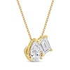 Thumbnail Image 1 of Toi et Moi Emerald-Cut & Pear-Shaped Necklace 1 ct tw 14K Yellow Gold 18"