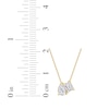 Thumbnail Image 3 of Toi et Moi Emerald-Cut & Pear-Shaped Necklace 1 ct tw 14K Yellow Gold 18"